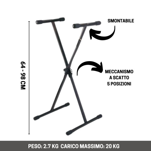 Soundsation KS-10 Supporto Singolo Tastiera Consolle Dj